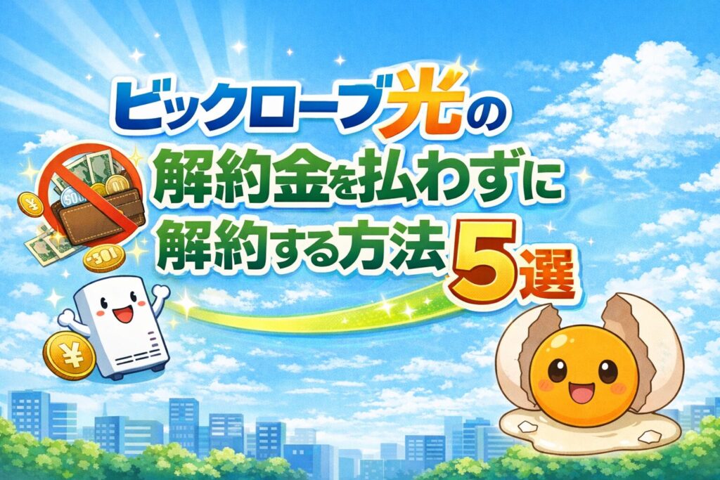 ビックローブ光の解約金を払わずに解約する方法５選