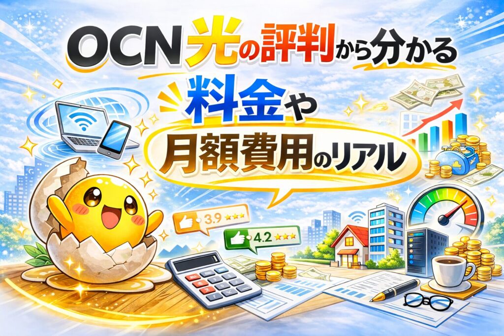 OCN光の評判で多い料金や月額費用のリアル