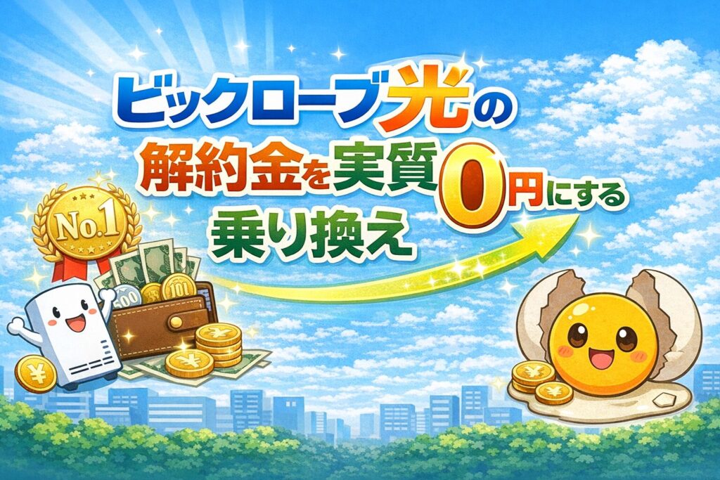 ビックローブ光の解約金を実質０円にする乗り換え戦略