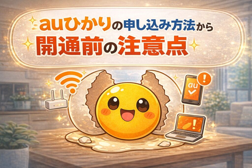 auひかりの申し込み方法から開通前の注意点