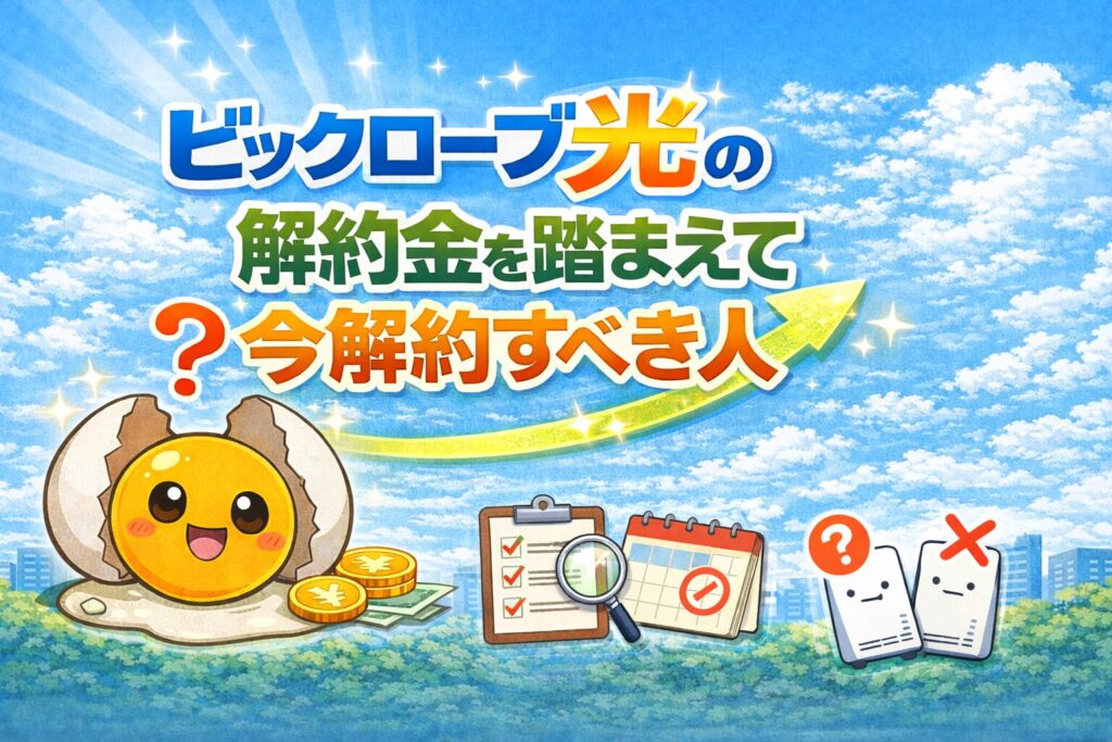 ビックローブ光の解約金を踏まえて今解約すべき人