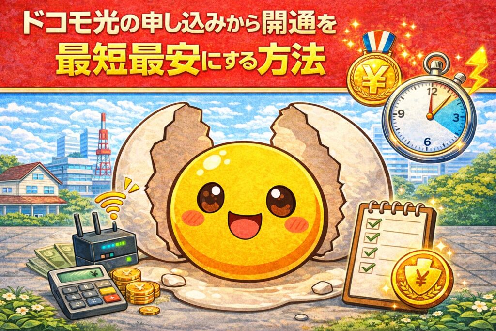 ドコモ光の申し込みから開通を最短最安にする方法