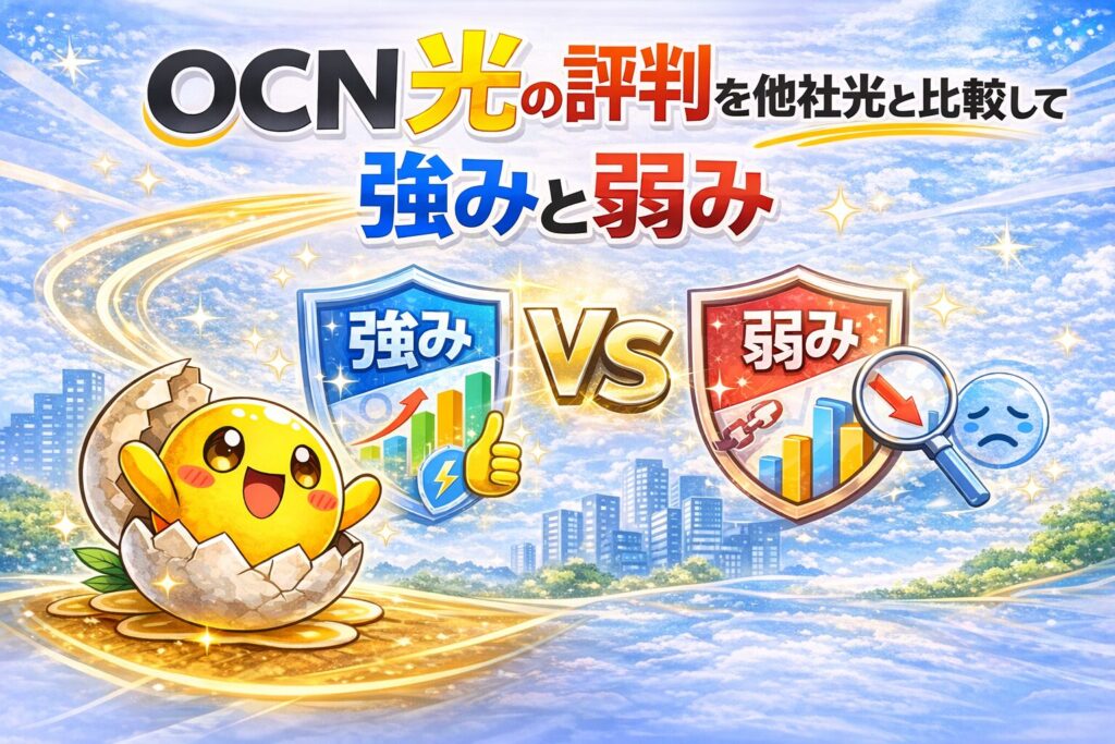 OCN光の評判を他社光と比較して分かる強みと弱み