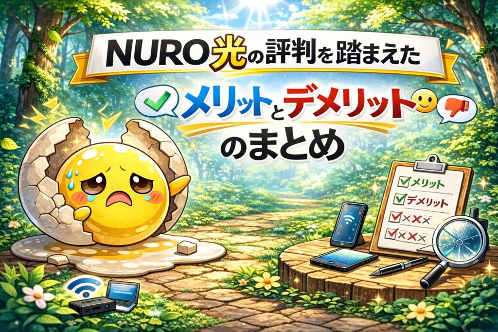 NURO光の評判を踏まえたメリットとデメリットのまとめ