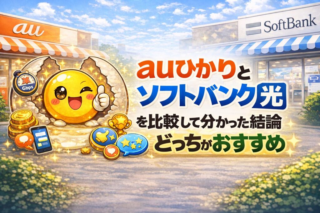 auひかりとソフトバンク光を比較して分かった結論どっちがおすすめ