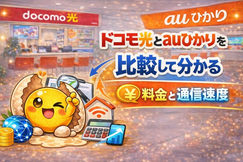 ドコモ光とauひかりを比較して分かる料金と通信速度