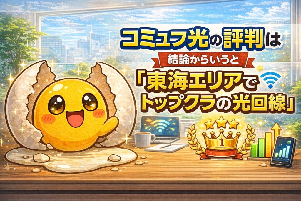 コミュファ光の評判は結論からいうと【東海エリアでトップクラスの光回線】