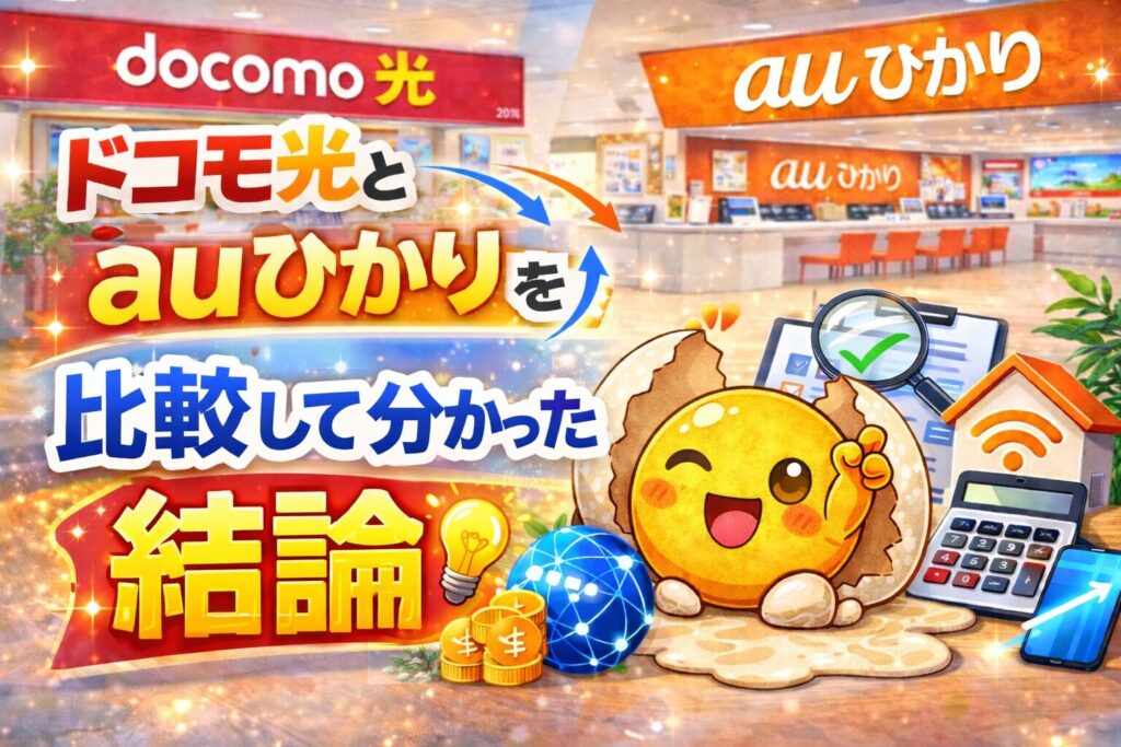 ドコモ光とauひかりを比較して分かった結論