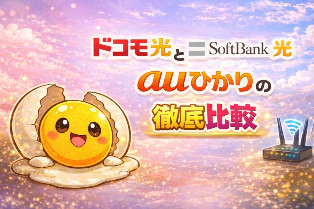 ドコモ光とソフトバンク光とauひかりの徹底比較