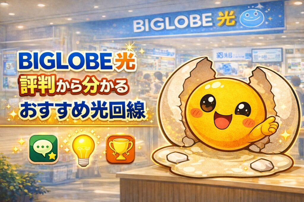 BIGLOBE光 評判から分かるおすすめ光回線