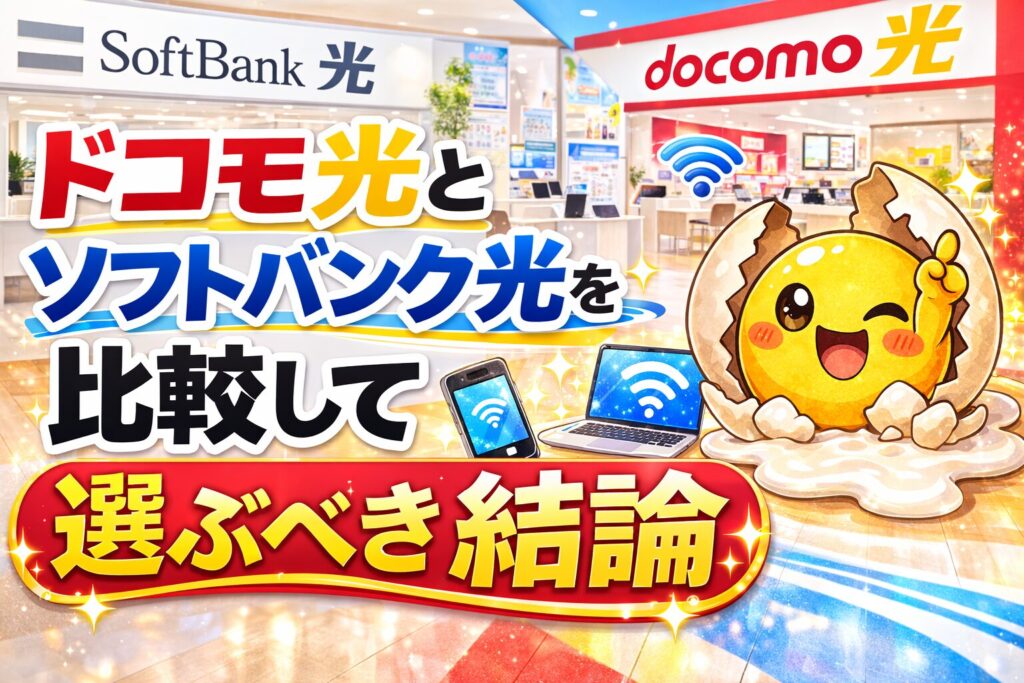 ドコモ光とソフトバンク光を比較して選ぶべき結論